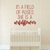 Nursery Wall Decal - In A Field Of Roses - Vinyl Decorations for Baby's Bedroom, Playroom or Study Area