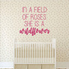 Nursery Wall Decal - In A Field Of Roses - Vinyl Decorations for Baby's Bedroom, Playroom or Study Area