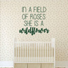 Nursery Wall Decal - In A Field Of Roses - Vinyl Decorations for Baby's Bedroom, Playroom or Study Area