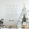 Nursery Wall Decal - Read Me A Story, Tuck Me In - Vinyl Decor For Children's Bedroom or Playroom