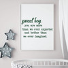 Nursery Wall Decal - Sweet Boy - Vinyl Decor for Children's Bedroom or Playroom Decoration - Decal Only