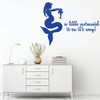 Nursery Wall Decal Decoration - A Little Mermaid Is on It's Way - Vinyl Decor for Children's Bedroom or Playroom