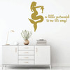 Nursery Wall Decal Decoration - A Little Mermaid Is on It's Way - Vinyl Decor for Children's Bedroom or Playroom
