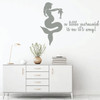 Nursery Wall Decal Decoration - A Little Mermaid Is on It's Way - Vinyl Decor for Children's Bedroom or Playroom