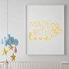 Nursery Wall Decal Decoration - Made With Love - Vinyl Decor for Children's Bedroom or Playroom