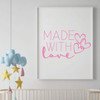 Nursery Wall Decal Decoration - Made With Love - Vinyl Decor for Children's Bedroom or Playroom