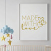 Nursery Wall Decal Decoration - Made With Love - Vinyl Decor for Children's Bedroom or Playroom