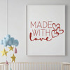 Nursery Wall Decal Decoration - Made With Love - Vinyl Decor for Children's Bedroom or Playroom