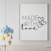 Nursery Wall Decal Decoration - Made With Love - Vinyl Decor for Children's Bedroom or Playroom