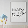 Nursery Wall Decal Decoration - Made With Love - Vinyl Decor for Children's Bedroom or Playroom