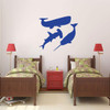 Ocean Wall Decor for Kids - Sperm Whale, Narwhal, Hammerhead Shark Silhouettes Vinyl Decals