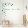 Once Upon A Time Wall Decal - Flower Vinyl Mural Decor for Girls bedroom, Teen or Tween - Classroom or School Decorations