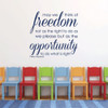Patriotic Decals - May We Think of Freedom - Peter Marshall Quote - Vinyl Wall Art for Home, Office, or Classroom