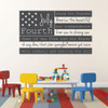 Patriotic Decals - USA Wall Decal - Fourth of July American Flag Wall Art With Quote - Patriotic Wall Art for the Home, Office, or School