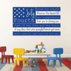 Patriotic Decals - USA Wall Decal - Fourth of July American Flag Wall Art With Quote - Patriotic Wall Art for the Home, Office, or School