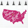 Patriotic Wall Decals - United States Map - One Nation Under God - Vinyl Art Design for the Home Decor, Office, or School Decoration