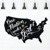 Patriotic Wall Decals - United States Map - One Nation Under God - Vinyl Art Design for the Home Decor, Office, or School Decoration