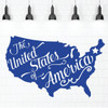 Patriotic Wall Decals - United States Map - The United States Of America - Patriotic Wall Art for the Home, Office, or School