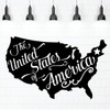 Patriotic Wall Decals - United States Map - The United States Of America - Patriotic Wall Art for the Home, Office, or School
