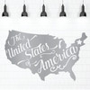 Patriotic Wall Decals - United States Map - The United States Of America - Patriotic Wall Art for the Home, Office, or School