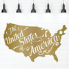 Patriotic Wall Decals - United States Map - The United States Of America - Patriotic Wall Art for the Home, Office, or School