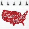 Patriotic Wall Decals - United States Map - The United States Of America - Patriotic Wall Art for the Home, Office, or School