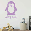 Penguin Wall Decal - Stay Cool - Children's Vinyl Art Decorations for Boys or Girl's Bedroom, Playroom or Nursery Decor