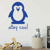Penguin Wall Decal - Stay Cool - Children's Vinyl Art Decorations for Boys or Girl's Bedroom, Playroom or Nursery Decor