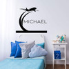 Personalized Airplane Silhouette Vinyl Wall Decal - Bedroom, Boys Room, Playroom, Girls Room ' Pick Your Color, Name and Size