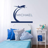 Personalized Airplane Silhouette Vinyl Wall Decal - Bedroom, Boys Room, Playroom, Girls Room ' Pick Your Color, Name and Size