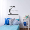 Personalized Airplane Silhouette Vinyl Wall Decal - Bedroom, Boys Room, Playroom, Girls Room ' Pick Your Color, Name and Size