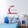 Personalized Airplane Silhouette Vinyl Wall Decal - Bedroom, Boys Room, Playroom, Girls Room ' Pick Your Color, Name and Size