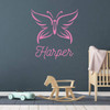 Personalized Butterfly Wall Decal - Vinyl Sticker Decoration for Girl's Bedroom, Bathroom, Playroom or Nursery Decor