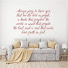 Prayer Wall Decal ' Pray to See the Best In People ' Cursive Lettering Quote ' Living Room, Bedroom or Entryway in your Home