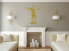 Rio de Janeiro Wall Decor - Christ the Redeemer Statue Silhouette Vinyl Decal - Brazil Christian Culture Decoration for Living Room, Bedroom, Kitchen, Office