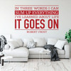 Robert Frost Inspirational Wall Decal - In Three Words I Can Sum Up - Vinyl Art for Home, Bedroom or Living Room Decor
