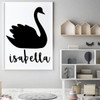 Swan Wall Decal - Personalized Vinyl Sticker Decoration for Girl's Bedroom, Playroom or Nursery Decor