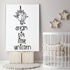 Unicorn Wall Decal - Dream Big - Vinyl Decor for Girl's Bedroom, Playroom or Children's Room Decoration