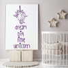 Unicorn Wall Decal - Dream Big - Vinyl Decor for Girl's Bedroom, Playroom or Children's Room Decoration