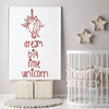 Unicorn Wall Decal - Dream Big - Vinyl Decor for Girl's Bedroom, Playroom or Children's Room Decoration