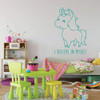 Unicorn Wall Decal - I Believe In Myself - Vinyl Decor For Girl's Bedroom, Playroom or Bathroom - Kids Home Decorations