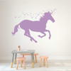 Unicorn Wall Decal | Vinyl Sticker with Stars and Personalized with Custom Name For Girl's Bedroom, Playroom, Baby Nursery | Choose from Gold, Pink, Purple, Red