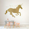 Unicorn Wall Decal | Vinyl Sticker with Stars and Personalized with Custom Name For Girl's Bedroom, Playroom, Baby Nursery | Choose from Gold, Pink, Purple, Red
