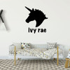 Unicorn Wall Decal Silhouette - Personalized For Girl's Bedroom, Playroom or Bathroom - Children's Room Decorations