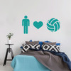 Volleyball Wall Decal - Heart - Vinyl Decor for Boy's Bedroom or Playroom - Sports Decorations