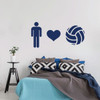 Volleyball Wall Decal - Heart - Vinyl Decor for Boy's Bedroom or Playroom - Sports Decorations