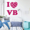 Volleyball Wall Decal - Love With Ball Design - Vinyl Decor For Girl's Bedroom or Playroom - Sports Decorations