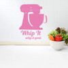 Wall Decal for Dining Room, Kitchen, Restaurant - 'Whip it, Whip it Good' Vinyl Lettering with Cooking Silhouette Home D'cor ' Fun Gift ' A Variety of Colors and Sizes