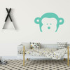 Wall Decal For Kids - Cute Monkey Face - Vinyl Sticker Silhouette Decoration for Children's Bedroom, Playroom or Nursery Decor