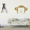 Wall Decal For Kids - Cute Monkey Face - Vinyl Sticker Silhouette Decoration for Children's Bedroom, Playroom or Nursery Decor